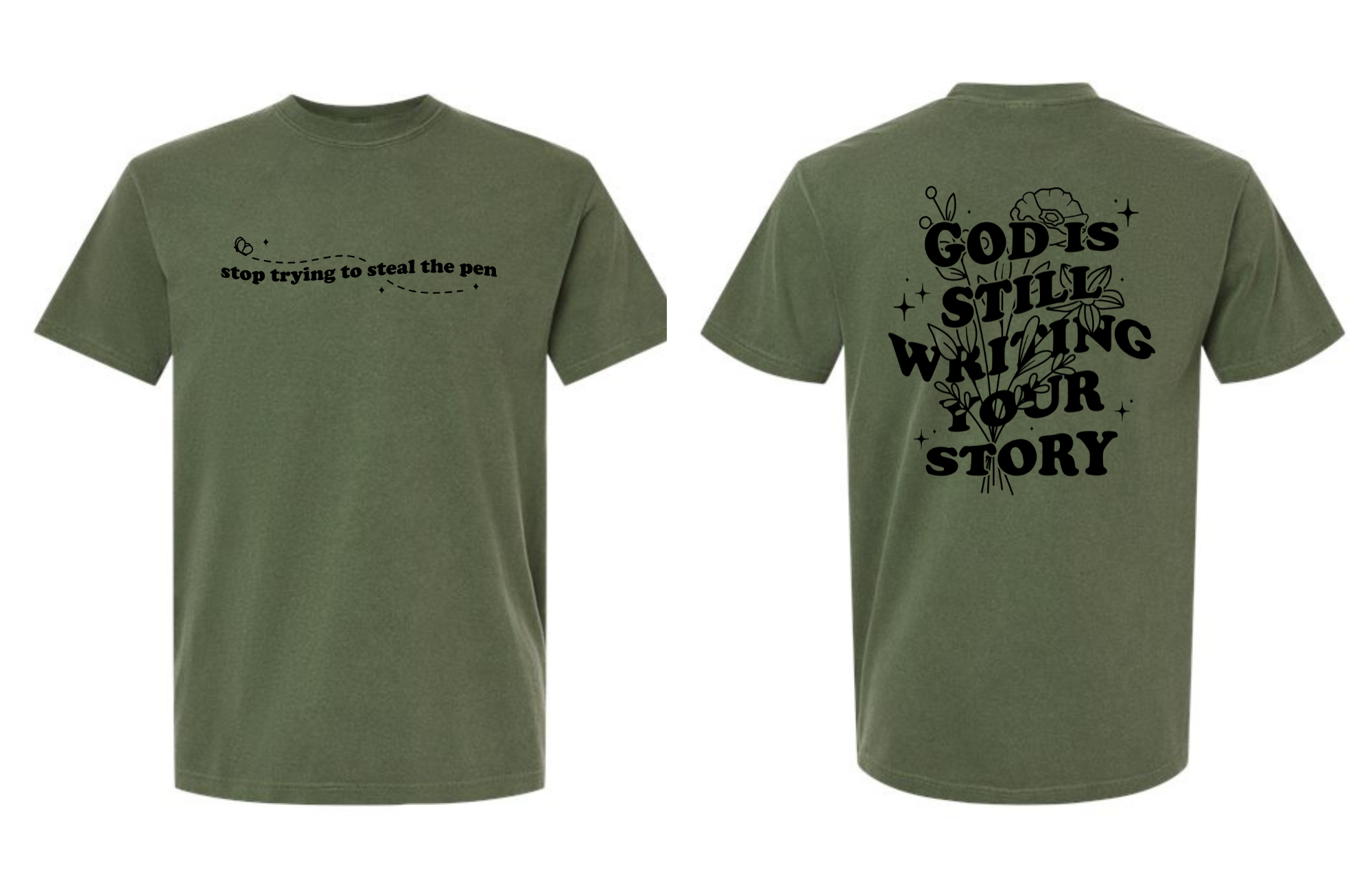 Front/Back God Is Still Writing On Comfort Colors Hemp Unisex , , , Long Sleeve Tee