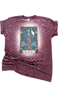 The Cat Lady – Skeleton Tarot Card Bleached Tee Unisex , , , Long Sleeve Tee