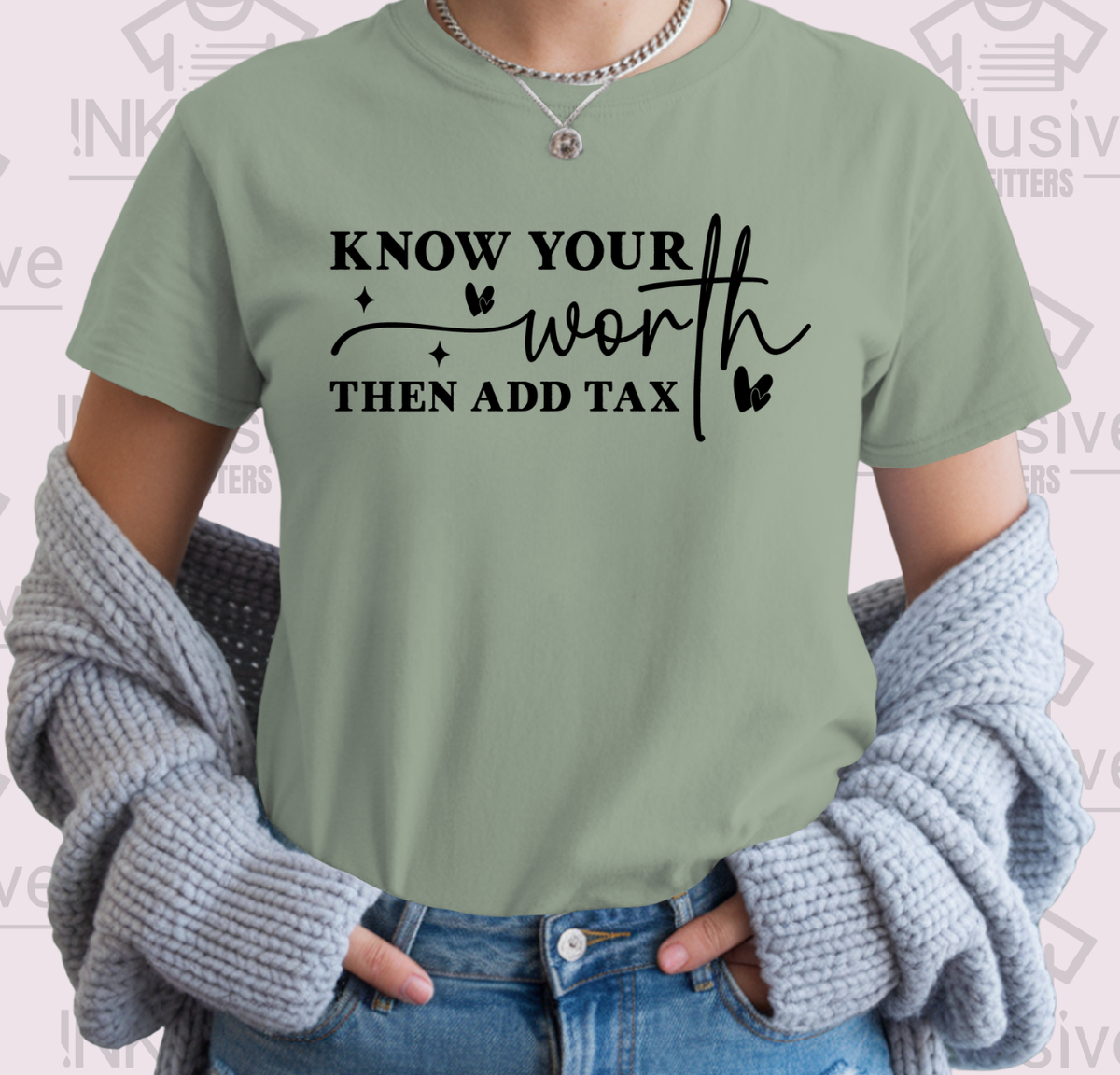 Know Your Worth +Tax - Gildan Softstyle Unisex , , , Long Sleeve Tee