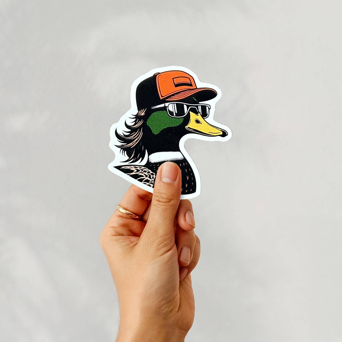Mullet Mallard Sticker Unisex , , , Long Sleeve Tee