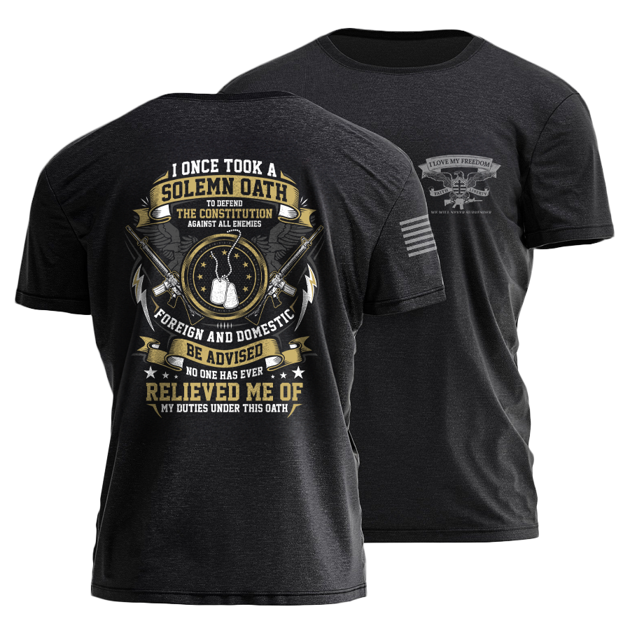 Took A Solemn Oath Veteran Unisex , , , Long Sleeve Tee