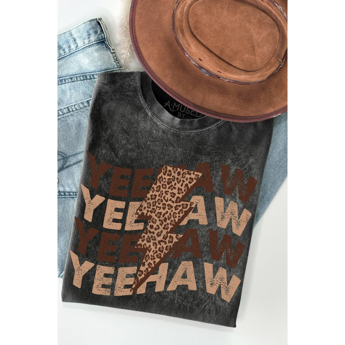 Yeehaw- Mineral Wash Unisex , , , Long Sleeve Tee