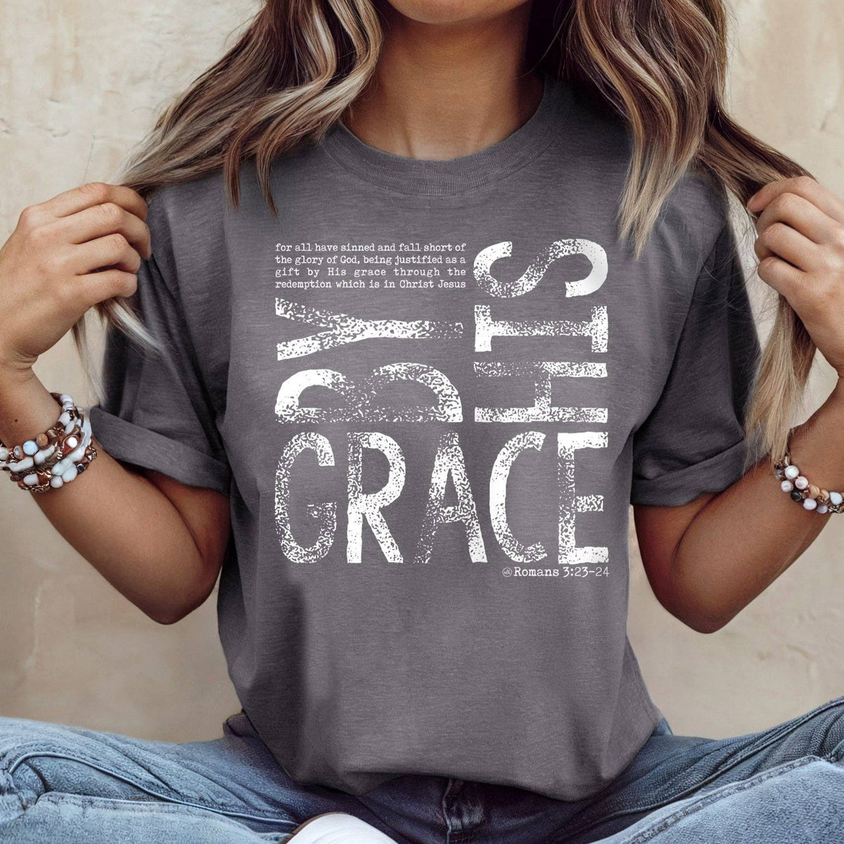 By His Grace Christian Tee Unisex , , , Long Sleeve Tee