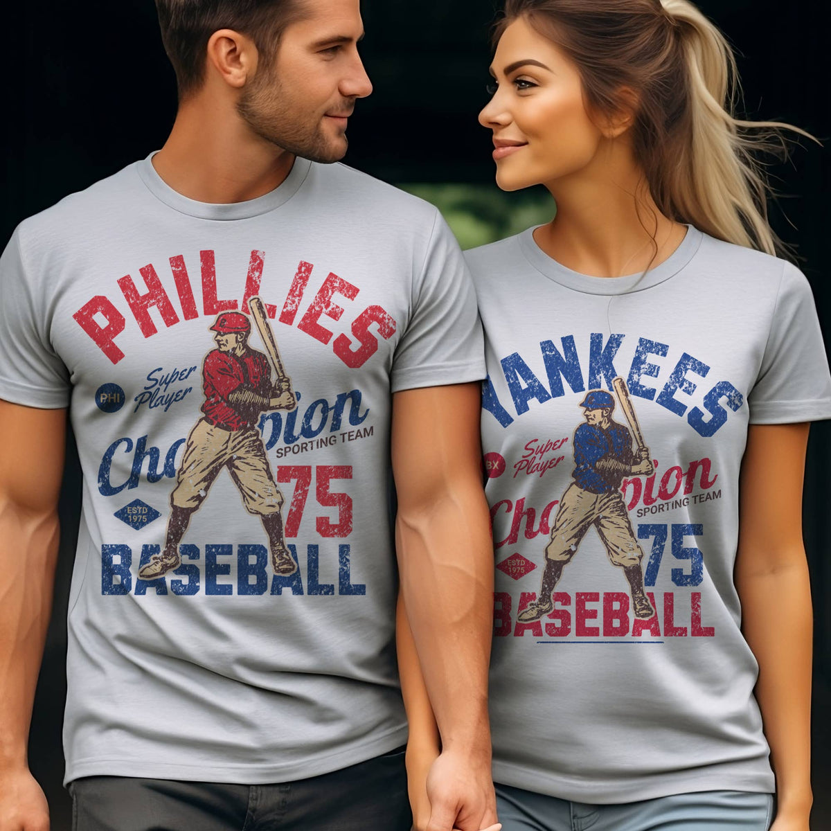 Vintage Baseball Team Rangers Dodgers Yankees Graphic Tee Unisex , , , Long Sleeve Tee