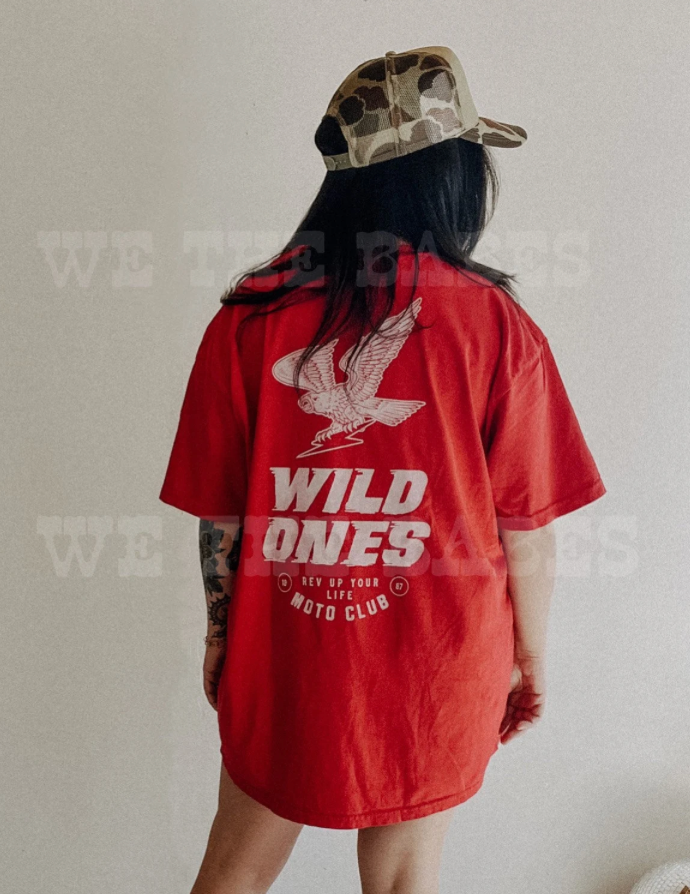 Wild Ones Motorcycle Womens Graphic Tee - Red