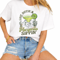 Chip Dippin and Margarita Sippin Graphic Tee Unisex , , , Long Sleeve Tee