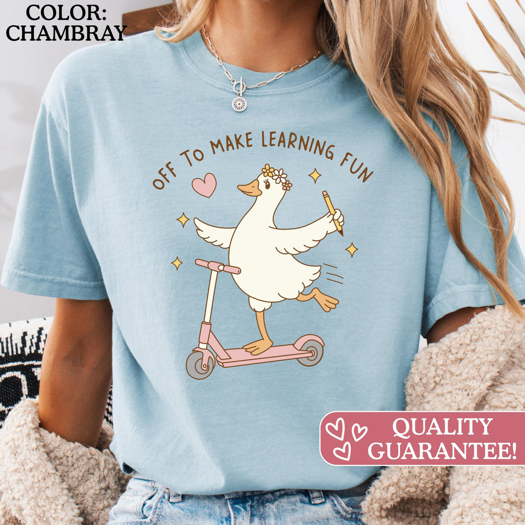 Comfort Colors Teacher Back School Goose Scooter Unisex