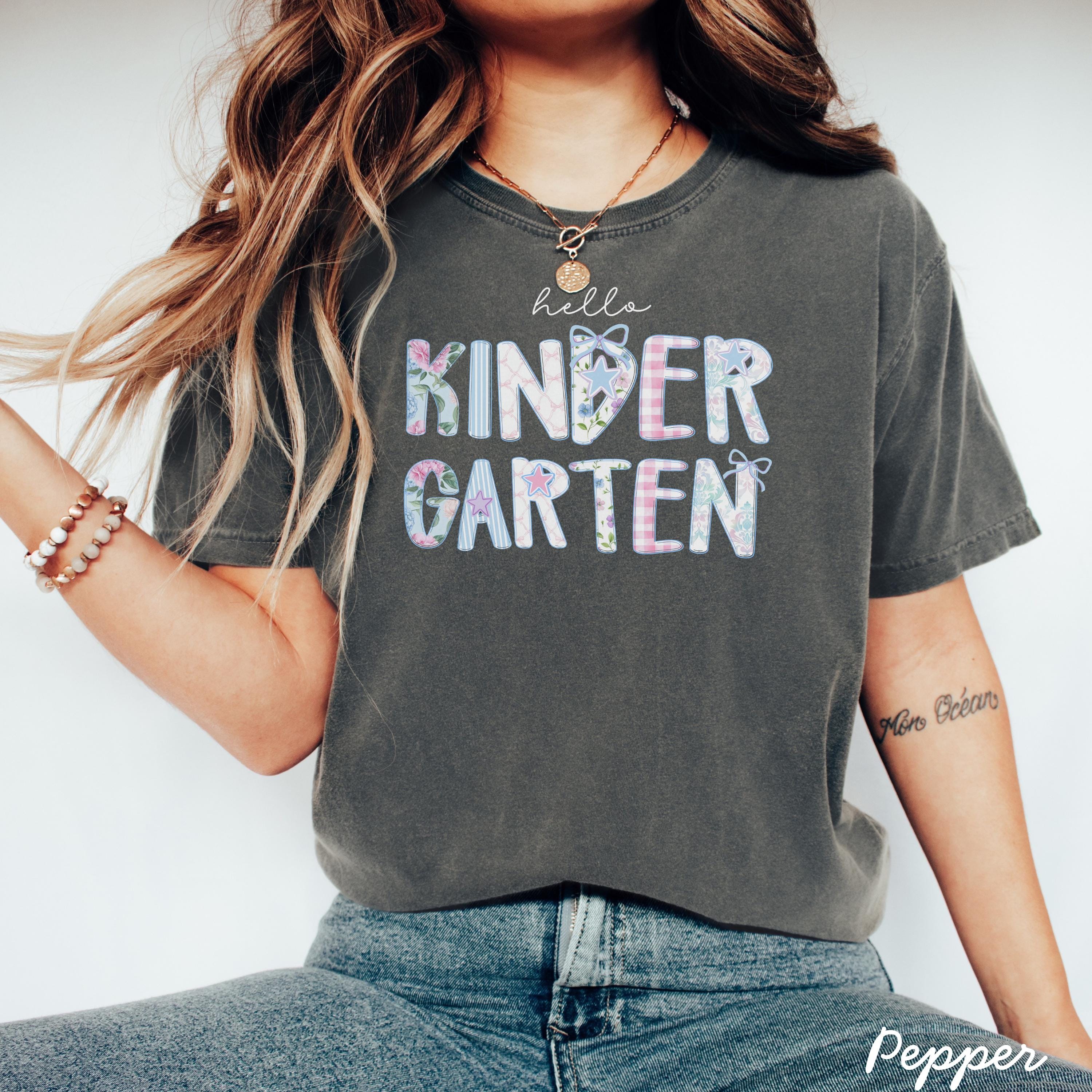 Kingergarten Comfort Colors Kindergarten Teacher Kindergarten Gingham Teacher Kindergarten Teacher Grandmillenial