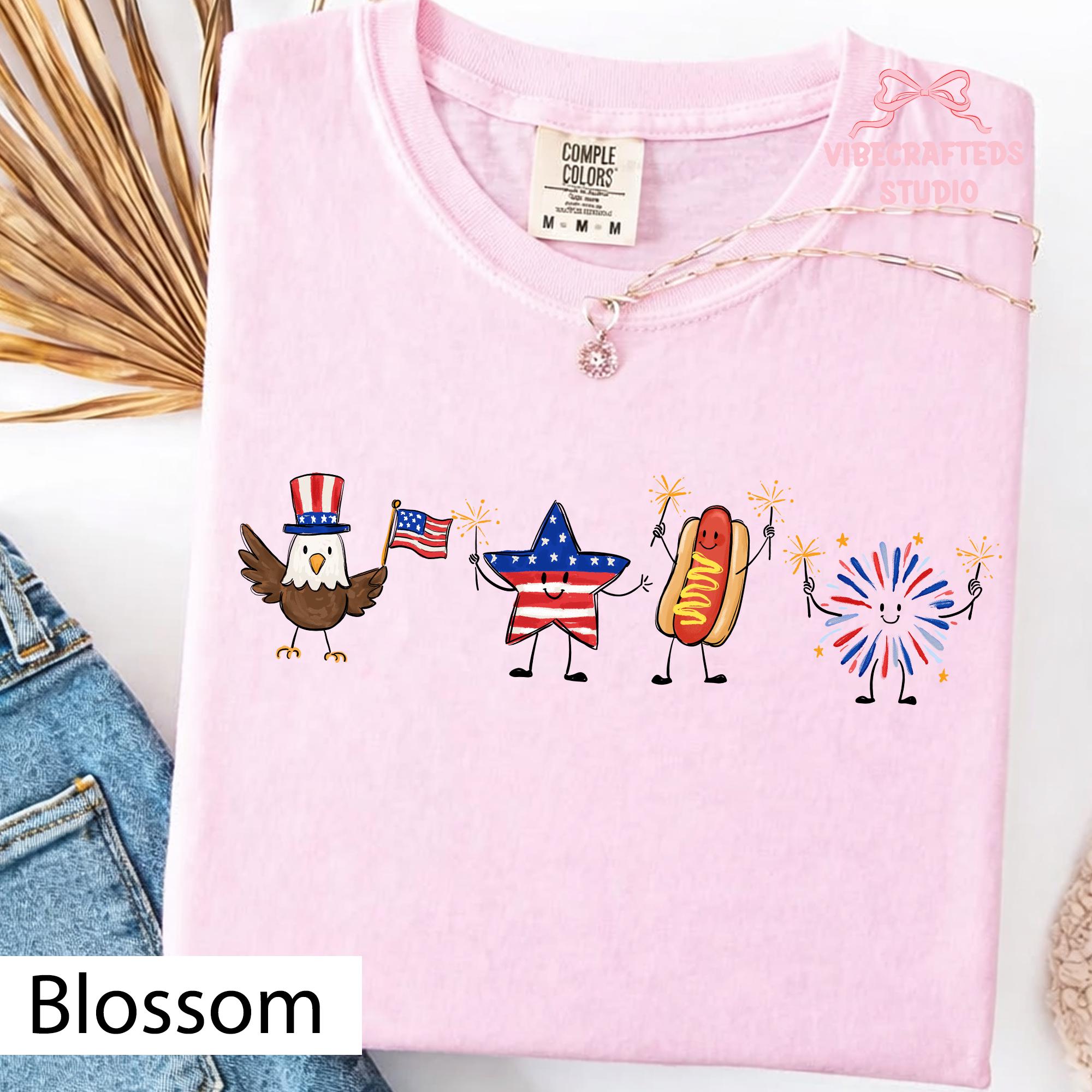 4th July Patriotic Eagle Star Hotdog Firework Tee America Comfort Colors Usa Tee Independence Day
