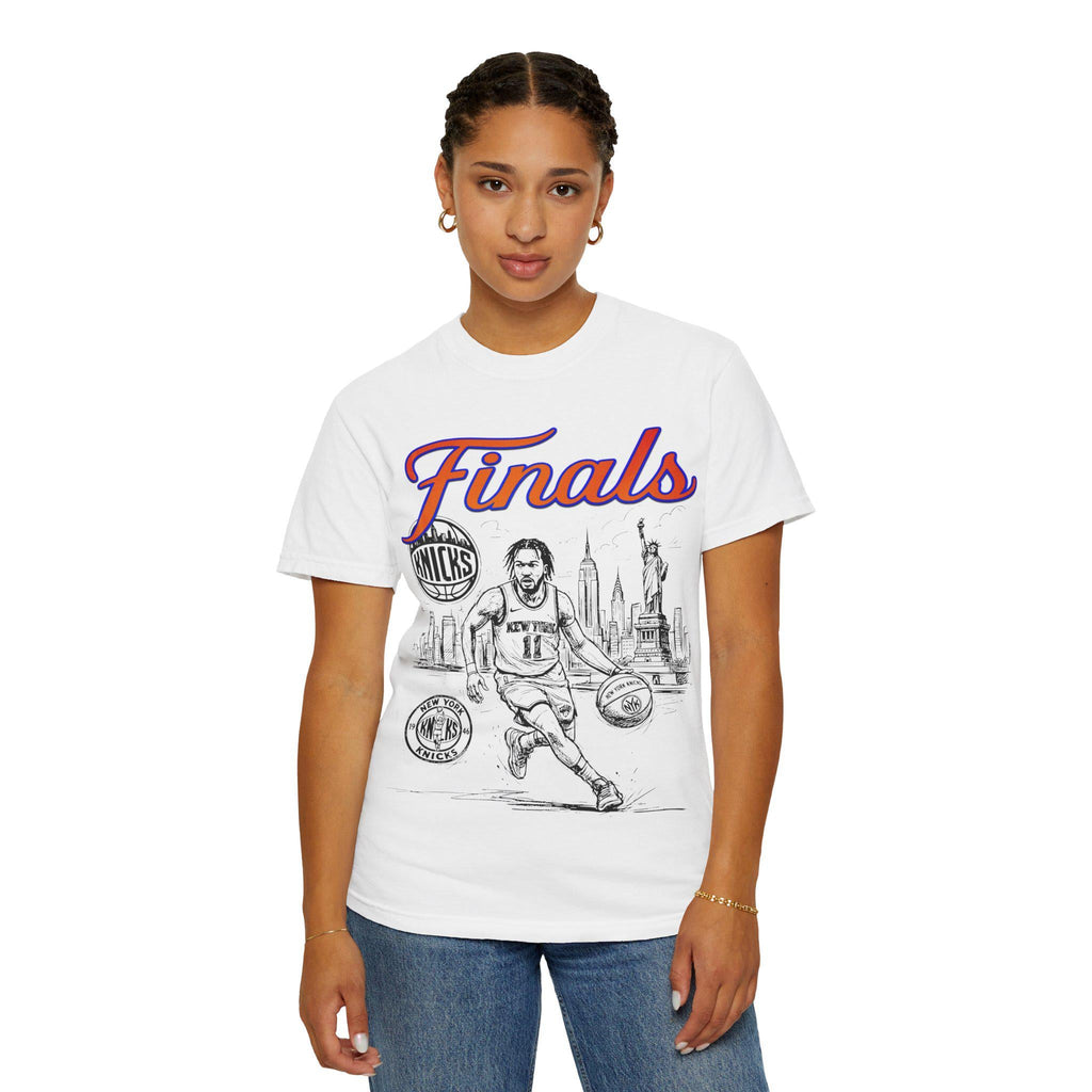 York Finals Nyc Basketball Fan Tee Playoff Basketball Orange Blue Game Day Sports