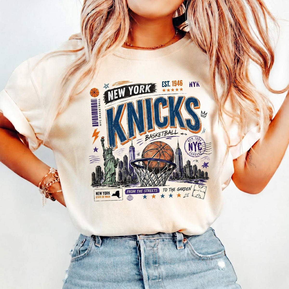 Comfort Colors York Basketball Retro Nyc Hoops Tee Vintage Streetwear Sports Comfort Colors