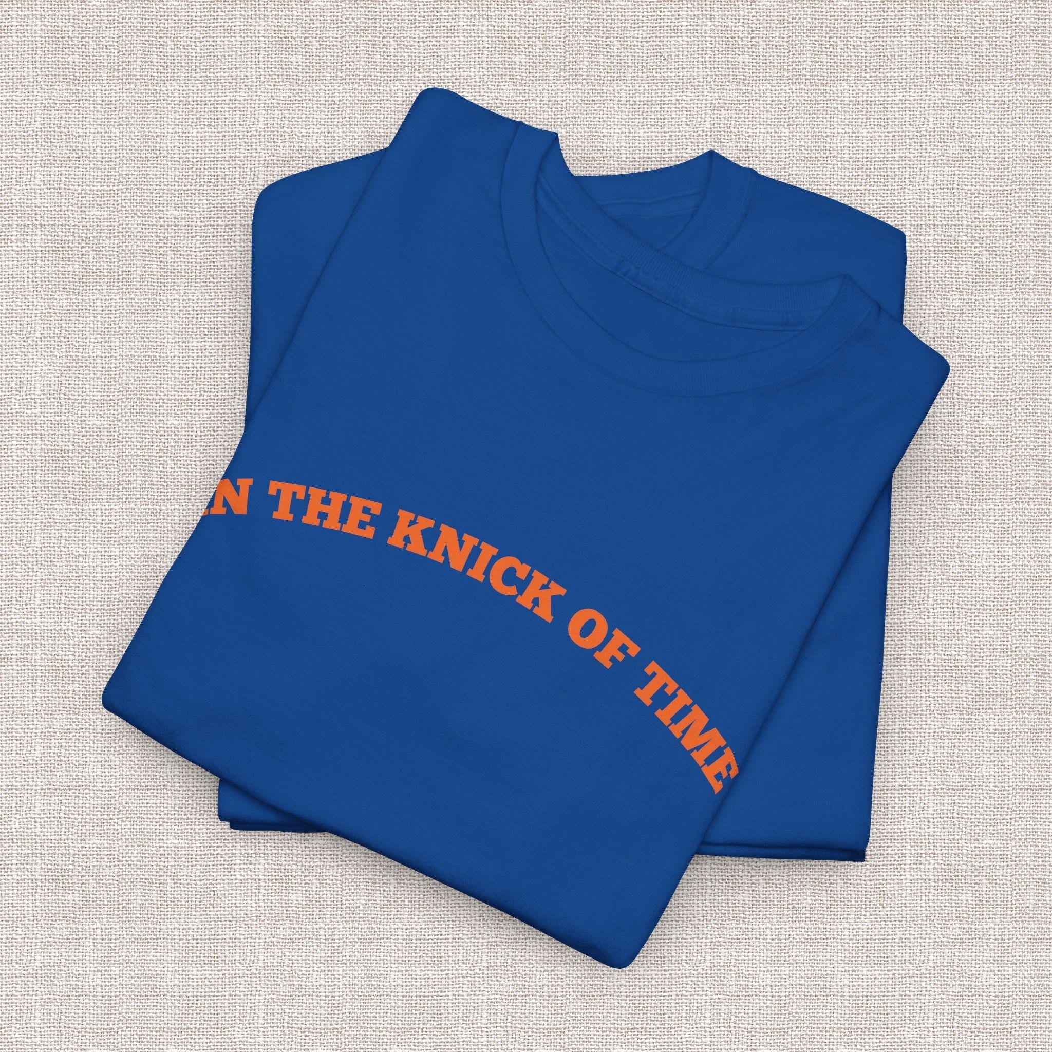Knick Time Ny Basketball Pun Tee Sports Fan Blue Orange Game Day Pop Culture