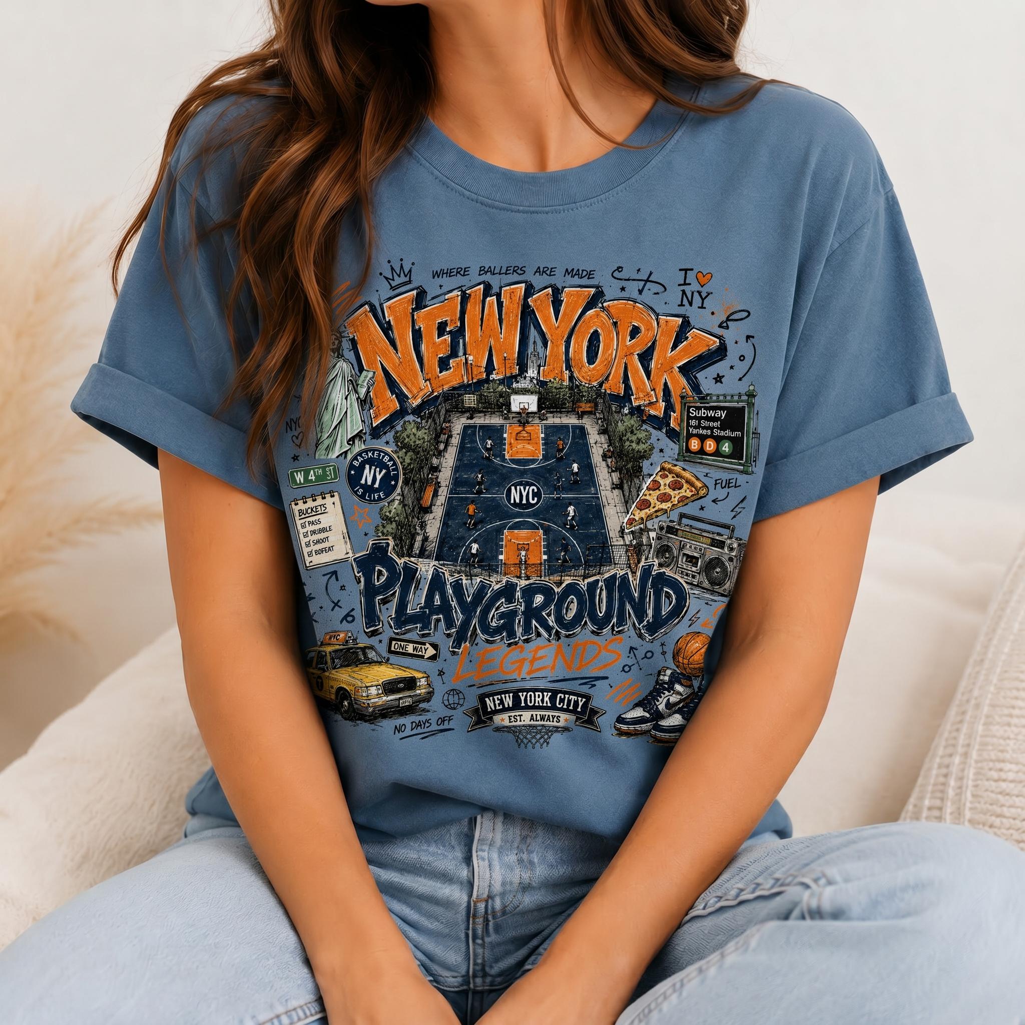 Comfort Colors Vintage York Knicks Retro Basketball Nyc Hoops Fan Streetwear Sports
