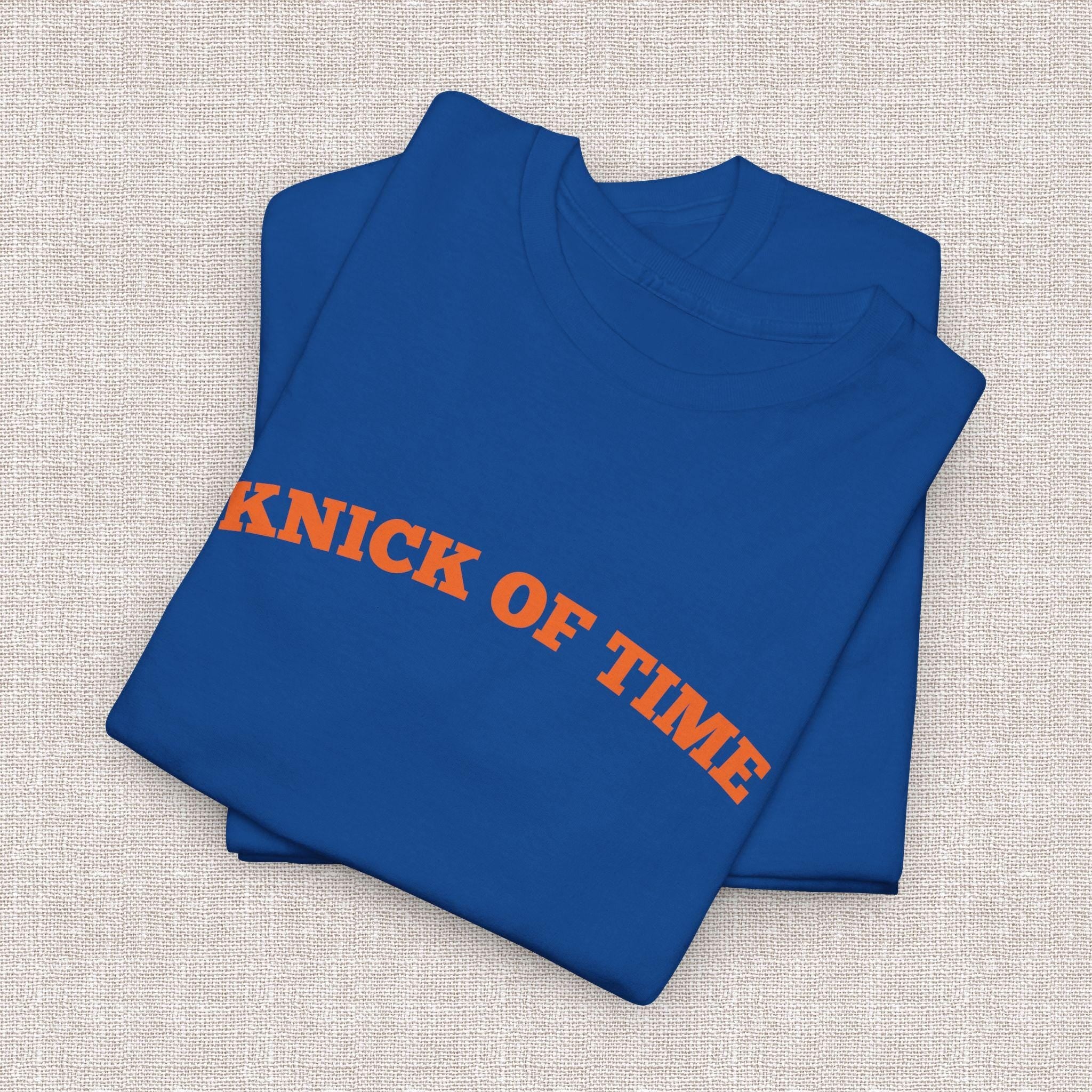 Knick Time Ny Basketball Pun Tee Sports Fan Blue Orange Game Day Retro Pop Culture