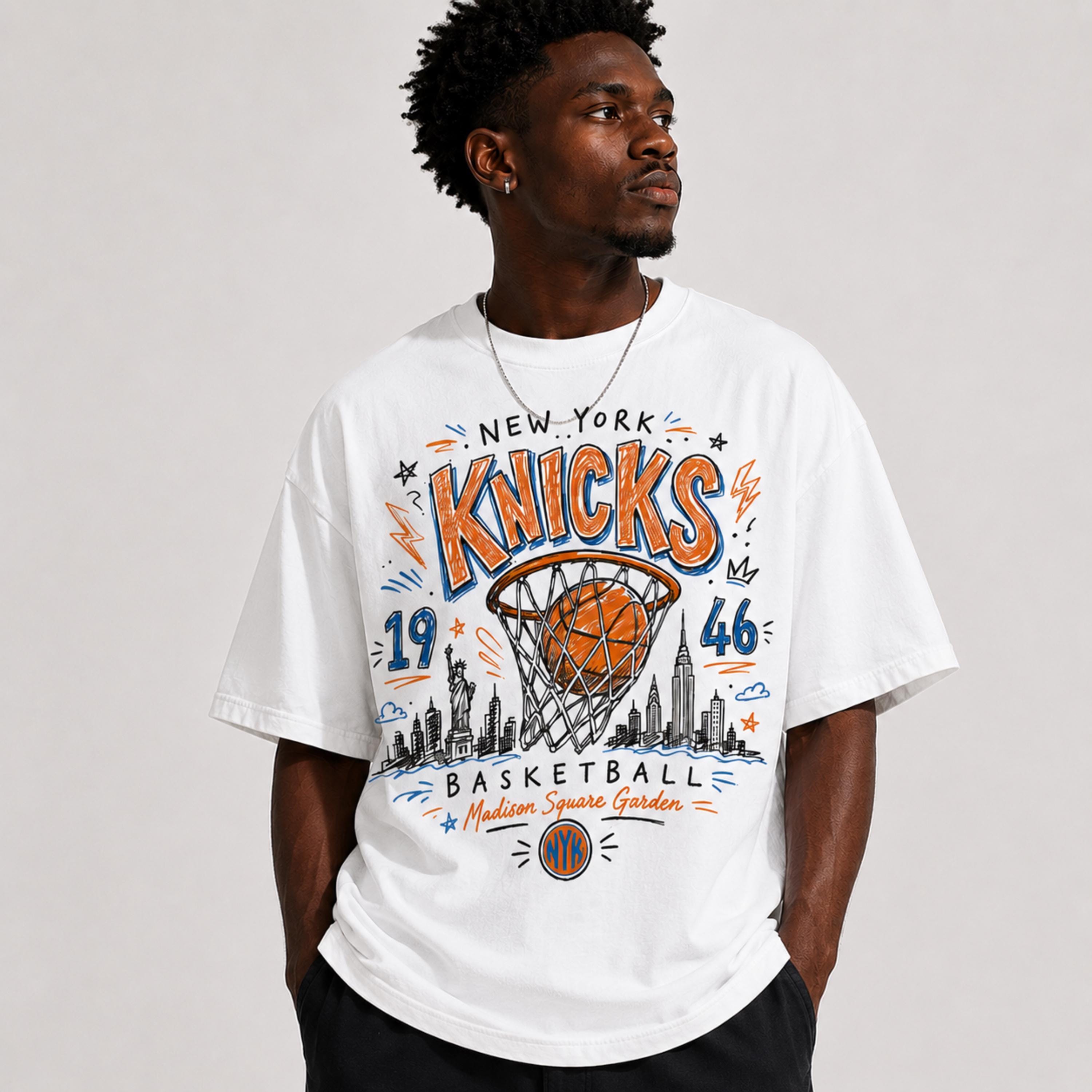 York Basketball Retro Nyc Hoops Tee Vintage Streetwear Sports Comfort Colors