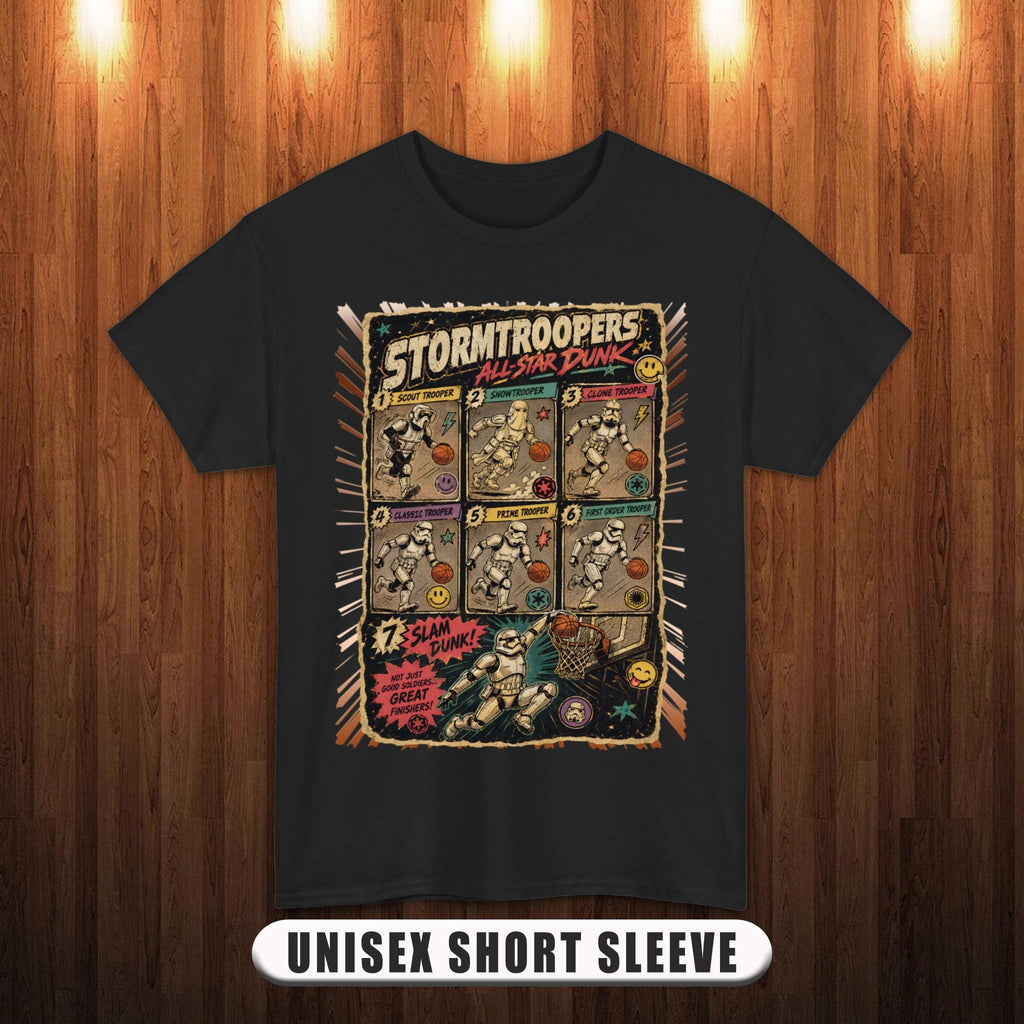 Troopers Basketball Star Dunk Dark Side Soldiers Parody Vintage Pop Culture Tee