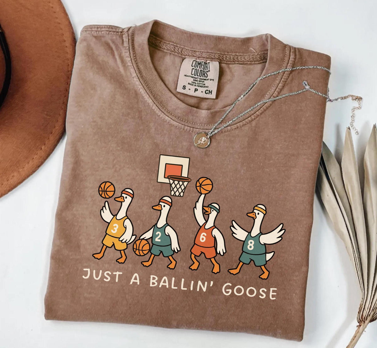 Ballin Goose Basketball Comfort Colors Basketball Sports Mom Fan Tee