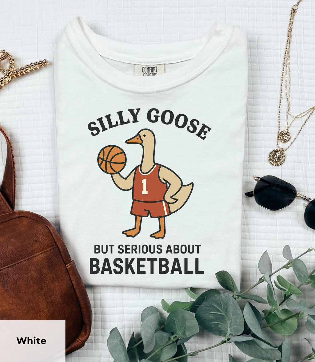 Silly Goose Basketball Goose Playing Basketball Tee Unisex