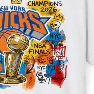 York Knicks Champions 2026 Basquiat Street Art Influence Tee
