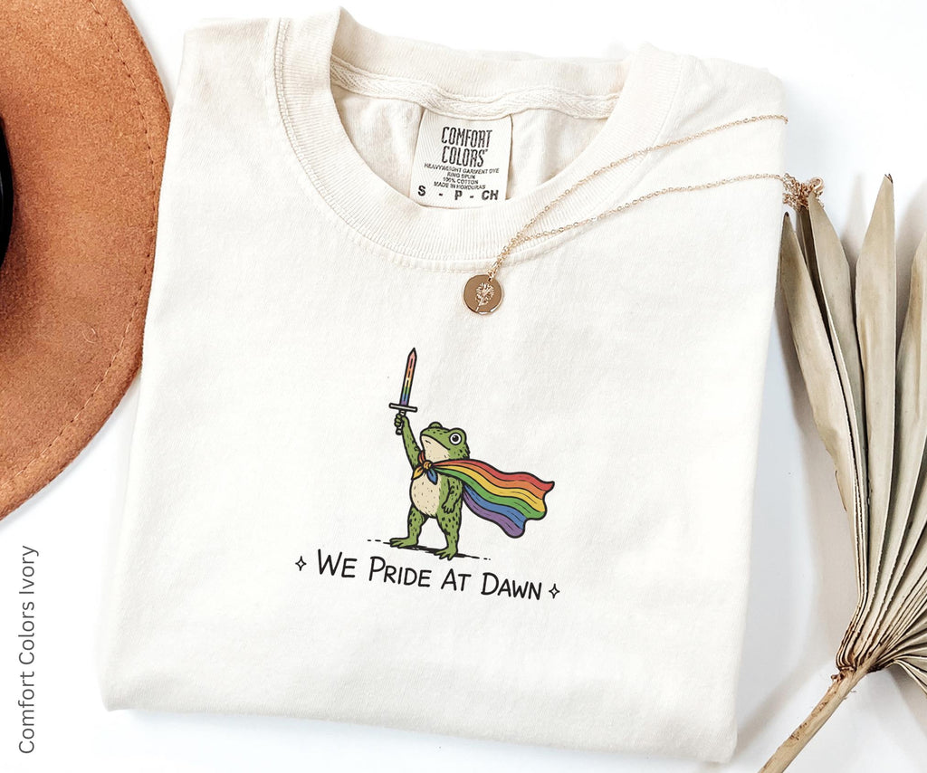 Pride Ride Dawn Frog Flag Comfort Colors Unisex