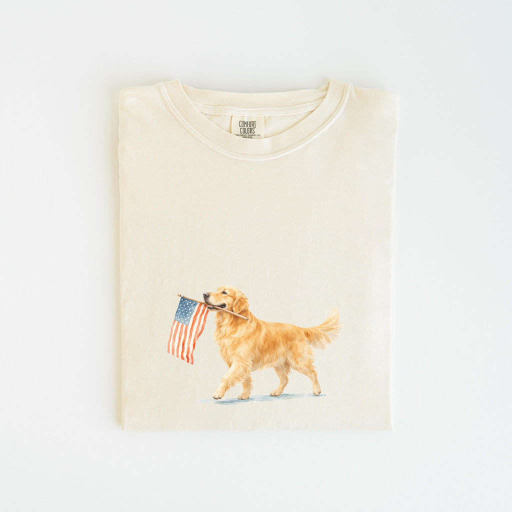 Golden Retriever American Flag Comfort Colors Golden Retriever 4th July Golden Mama Memorial Day Patriotic