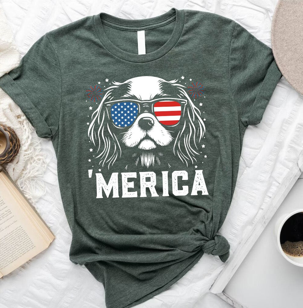 Cavalier King Charles Merica 4th July Cavalier Tee Patriotic Cavalier Usa Dog Lover Cavalier Mom