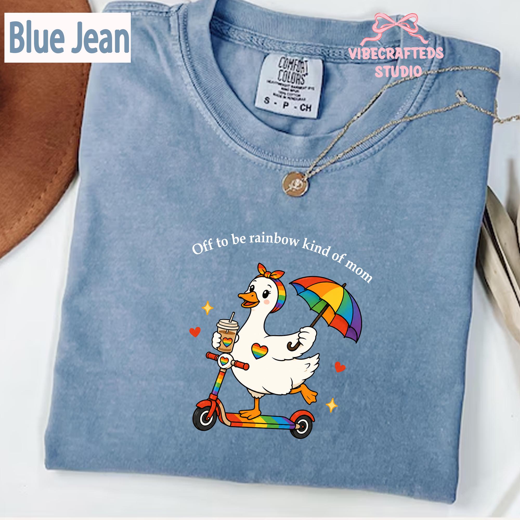 Off Rainbow Kind Mom Comfort Colors Lgbt Goose Mom Tee Rainbow Duck Pride Mom Retro Queer Mom
