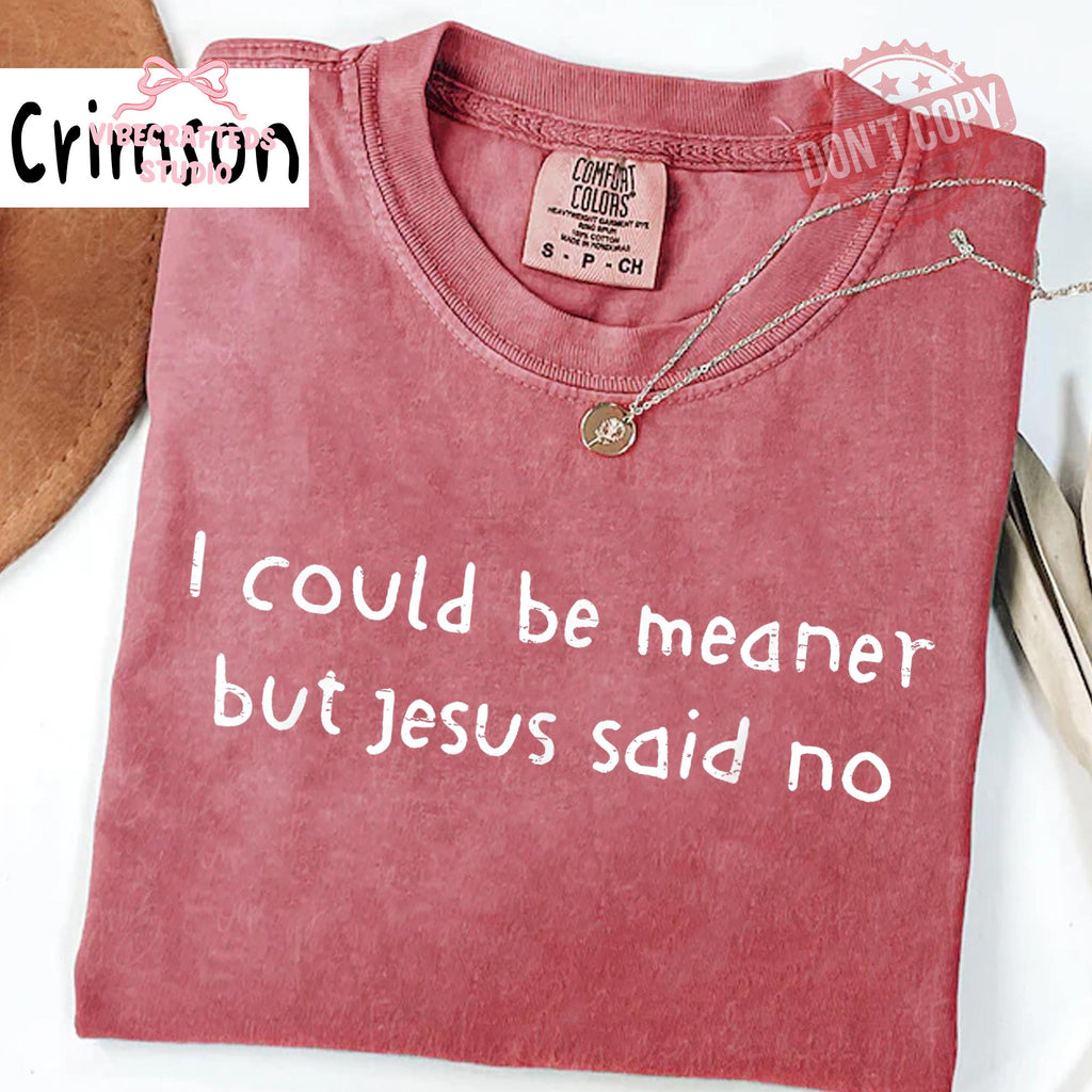 Could Meaner Jesus Said Christian Faith Humor Tee Religious Quote Comfort Colors Christian
