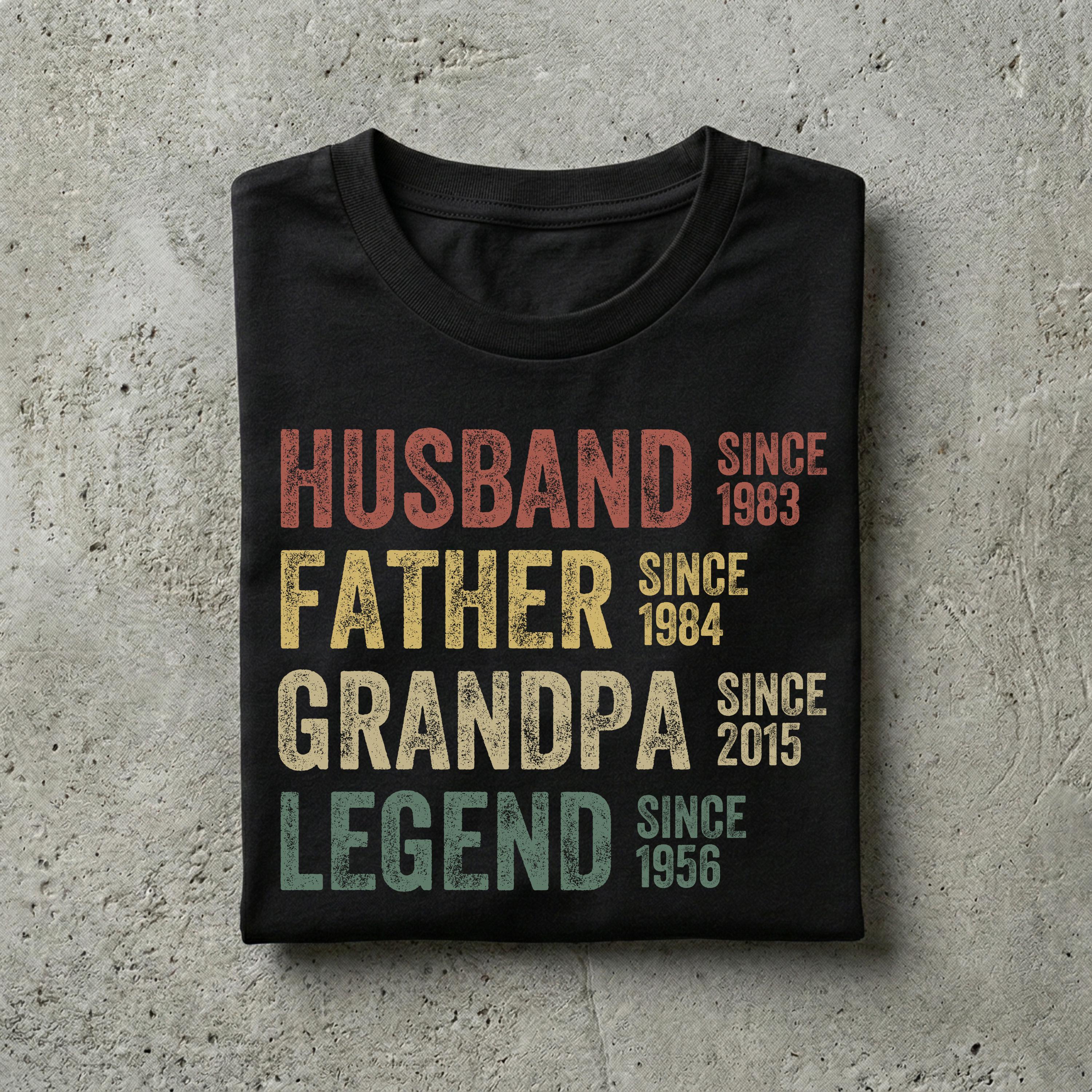Personalized Dad Grandpa Father'S Day Husband Father Grandpa Legend Grandfather Custom Dates Dad Birthday