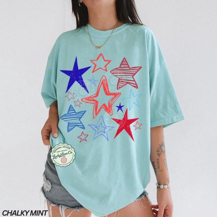 Retro 4th July Stars Comfort Colors Patriotic Usa Tee 4th July Summer America