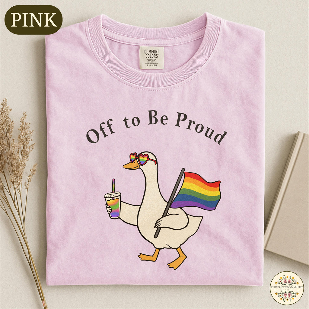 Off Proud Comfort Colors Pride Goose Lgbtq Rainbow Tee Pride Month Sweater Lesbian Gay Pride Human Rights Tee