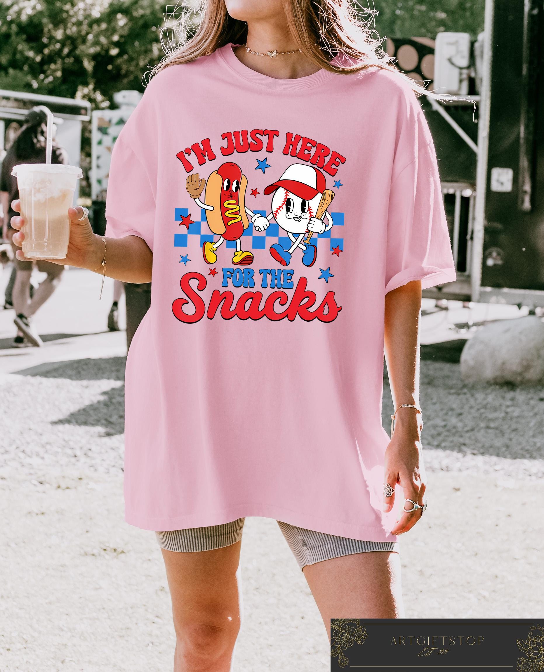 I'M Here Snacks Baseball Season Baseball Baseball Lover Game Day Sports Mom Tee