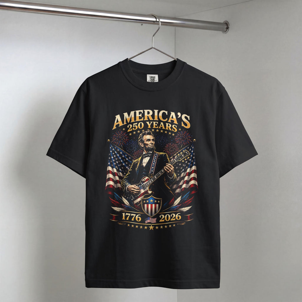 Usa 250 Year Tour Lincoln Playing Guitar 1776 2026 Patriotic 4th July Independence Day