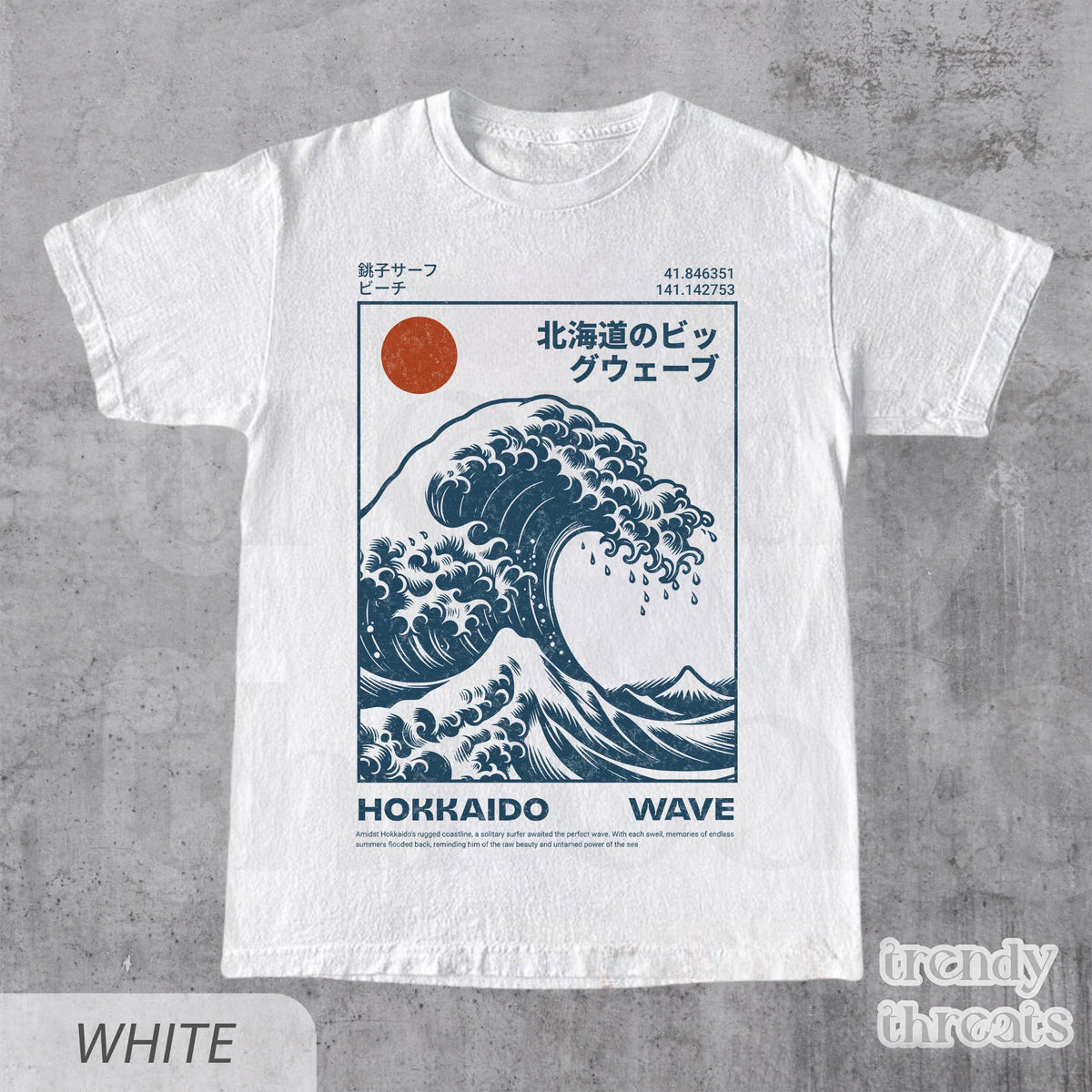 Hokkaido Wave Retro Japanese Surf Ukiyo-E Wave Vintage Japan Beach