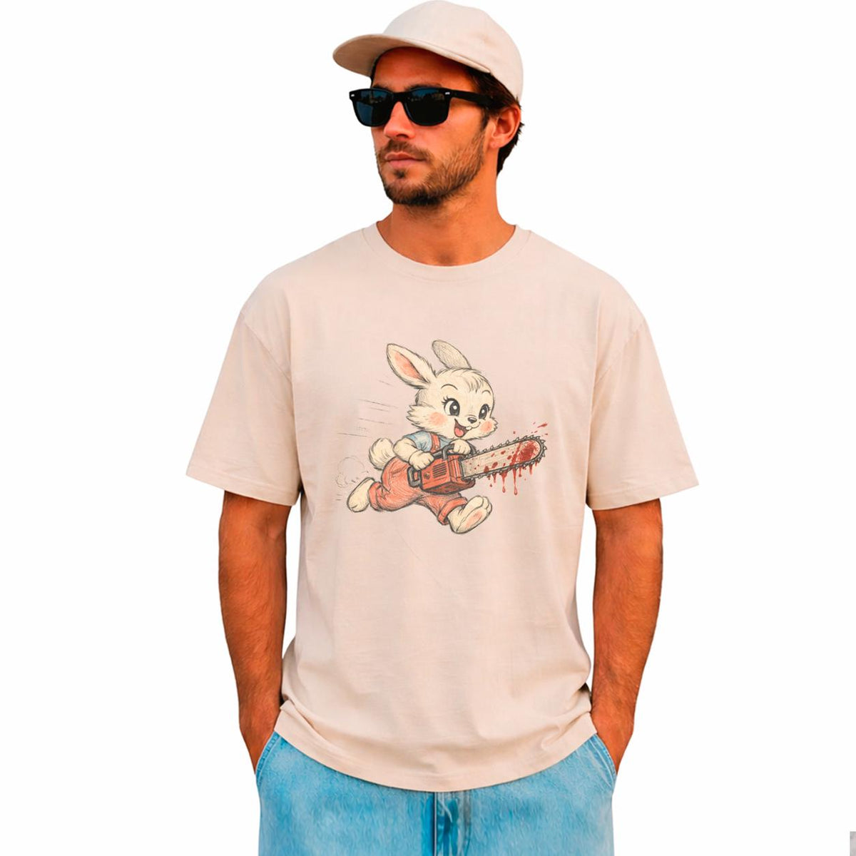 Chainsaw Bunny Horror Vintage Rabbit Retro Unisex