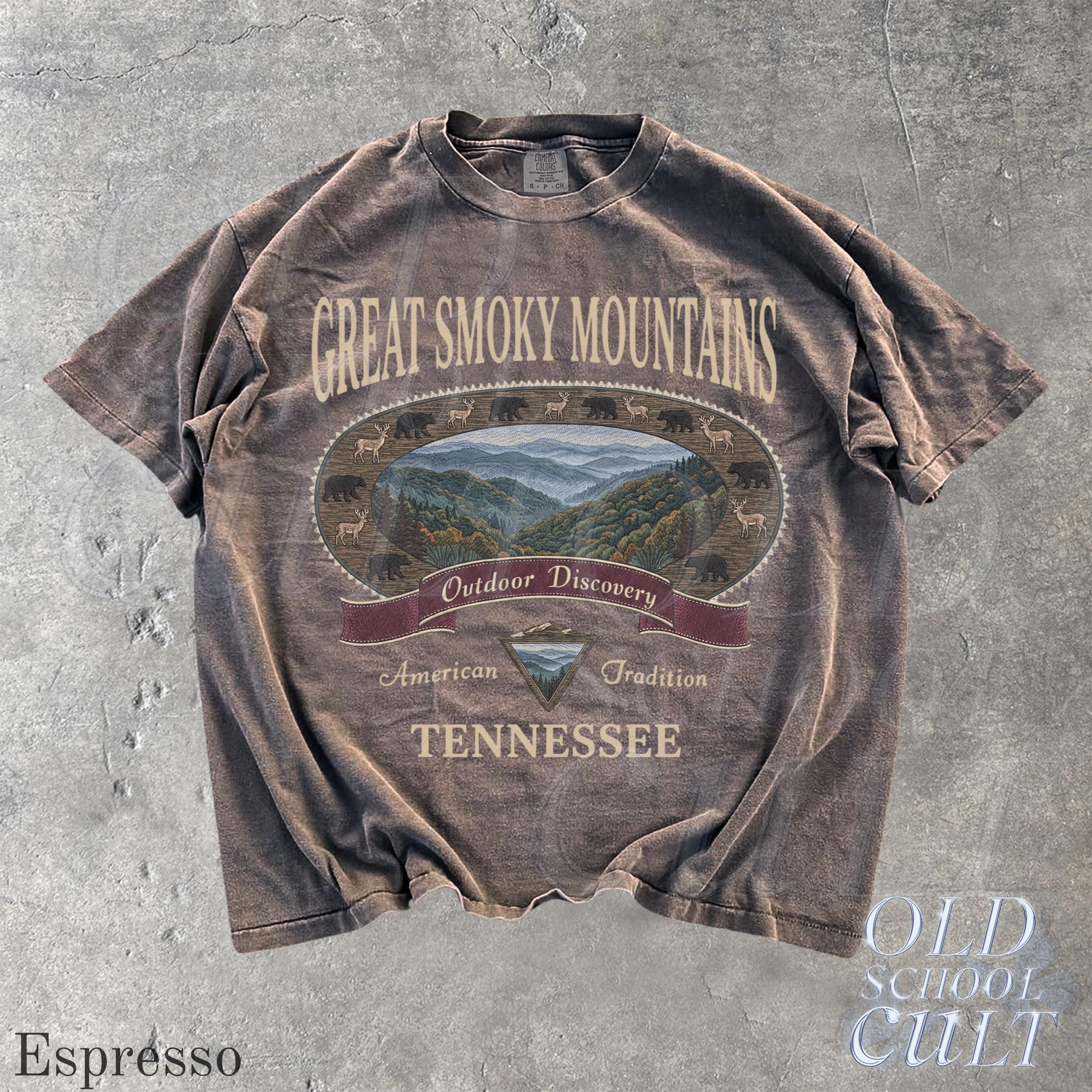 Vintage Smoky Mountains Retro Comfort Colors Tennessee National Park 90s Nostalgia
