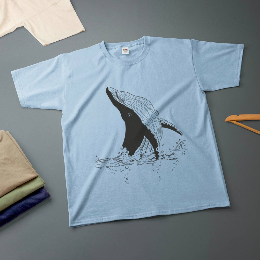 Whale Ink Drawing Various Sizes Colours Tee Unisex