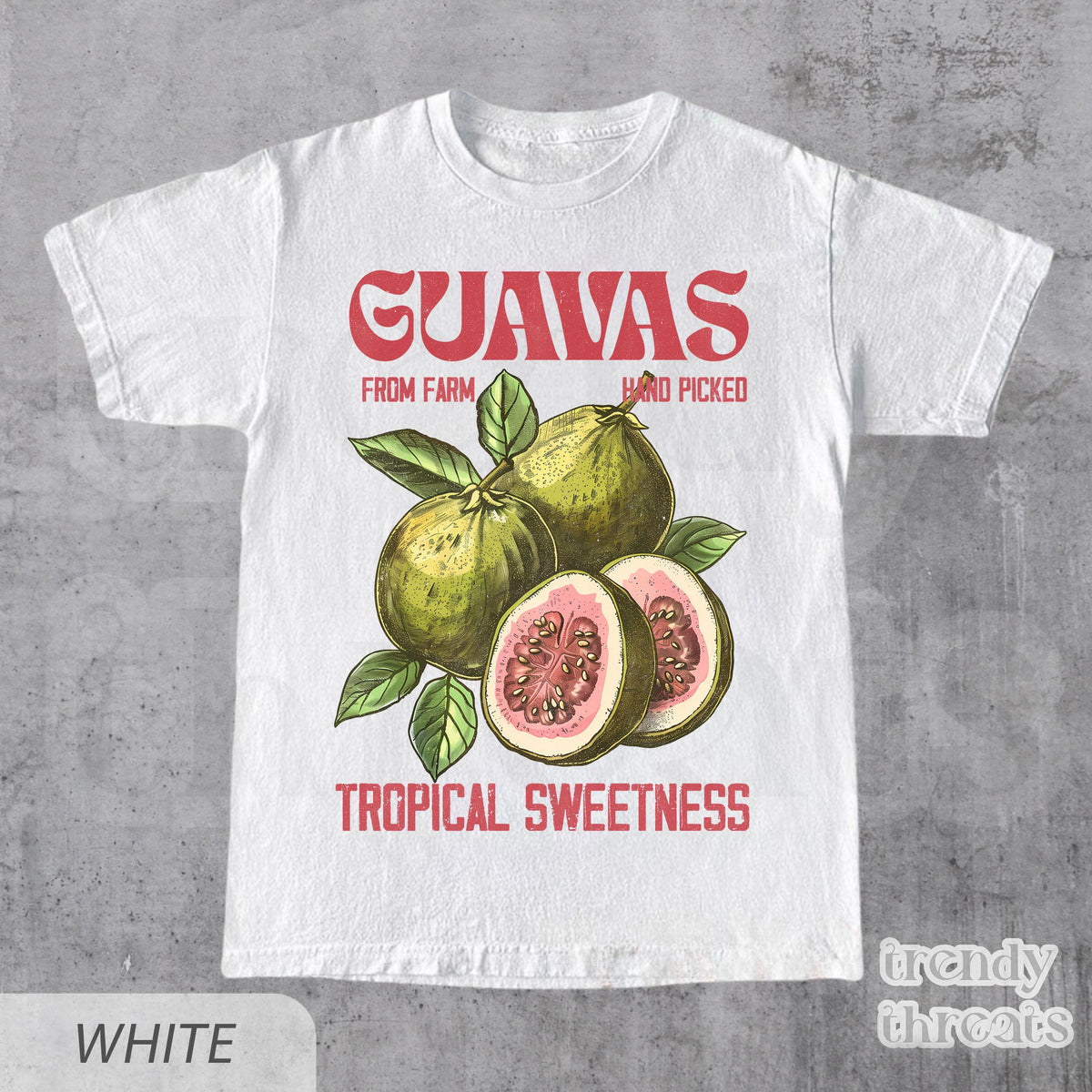 Guavas Retro Commercial Vintages Guavas Label Exotic Fruit Lover Tee