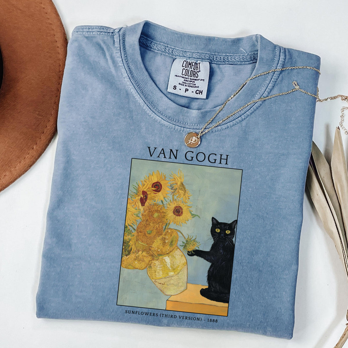 Comfort Colors Ca Ca Van Gogh Cat Meme Black Cat Ar Artist Tee Kitty Lover Tee