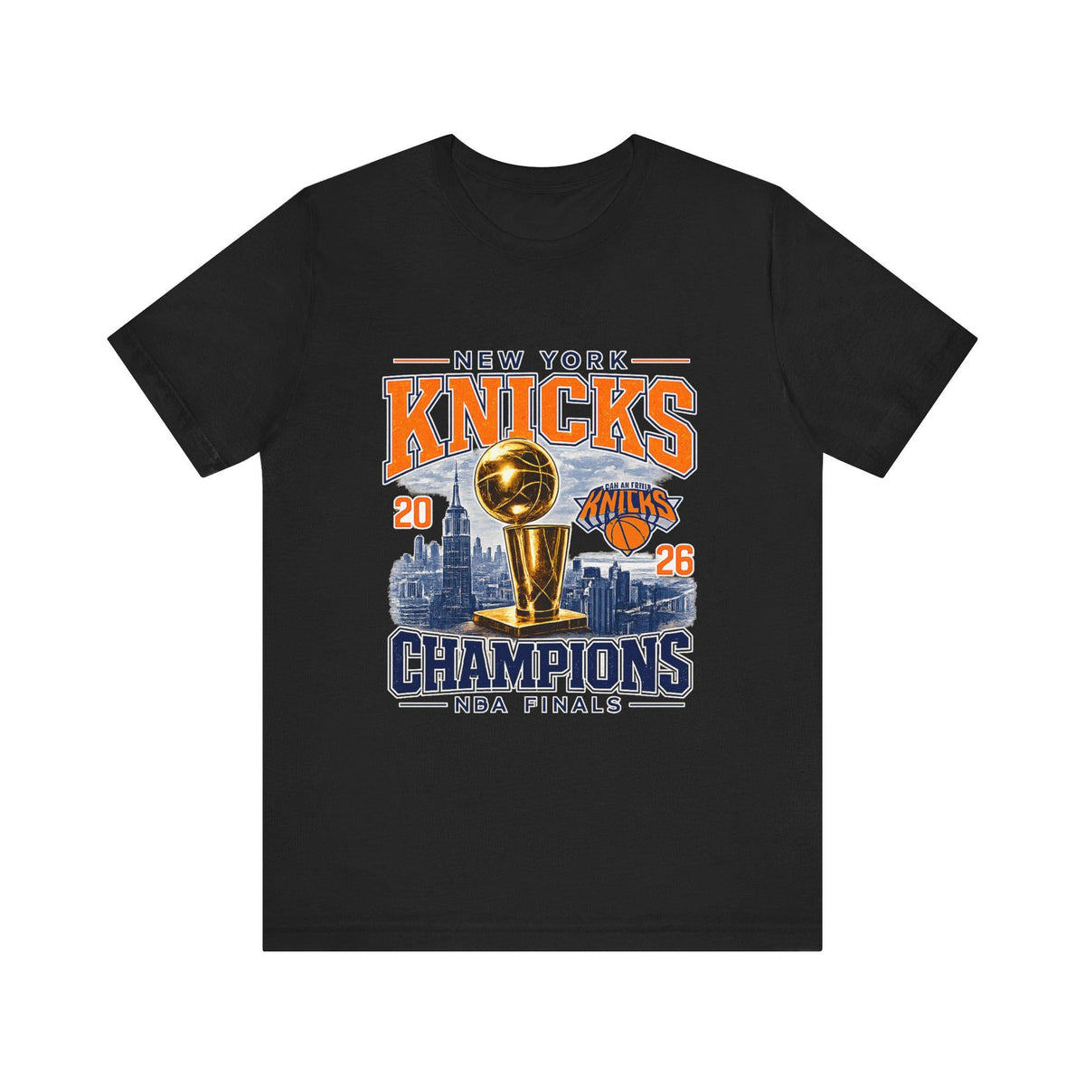 York Knicks Champions Tee 2026 Nba Finals Trophy City Skyline