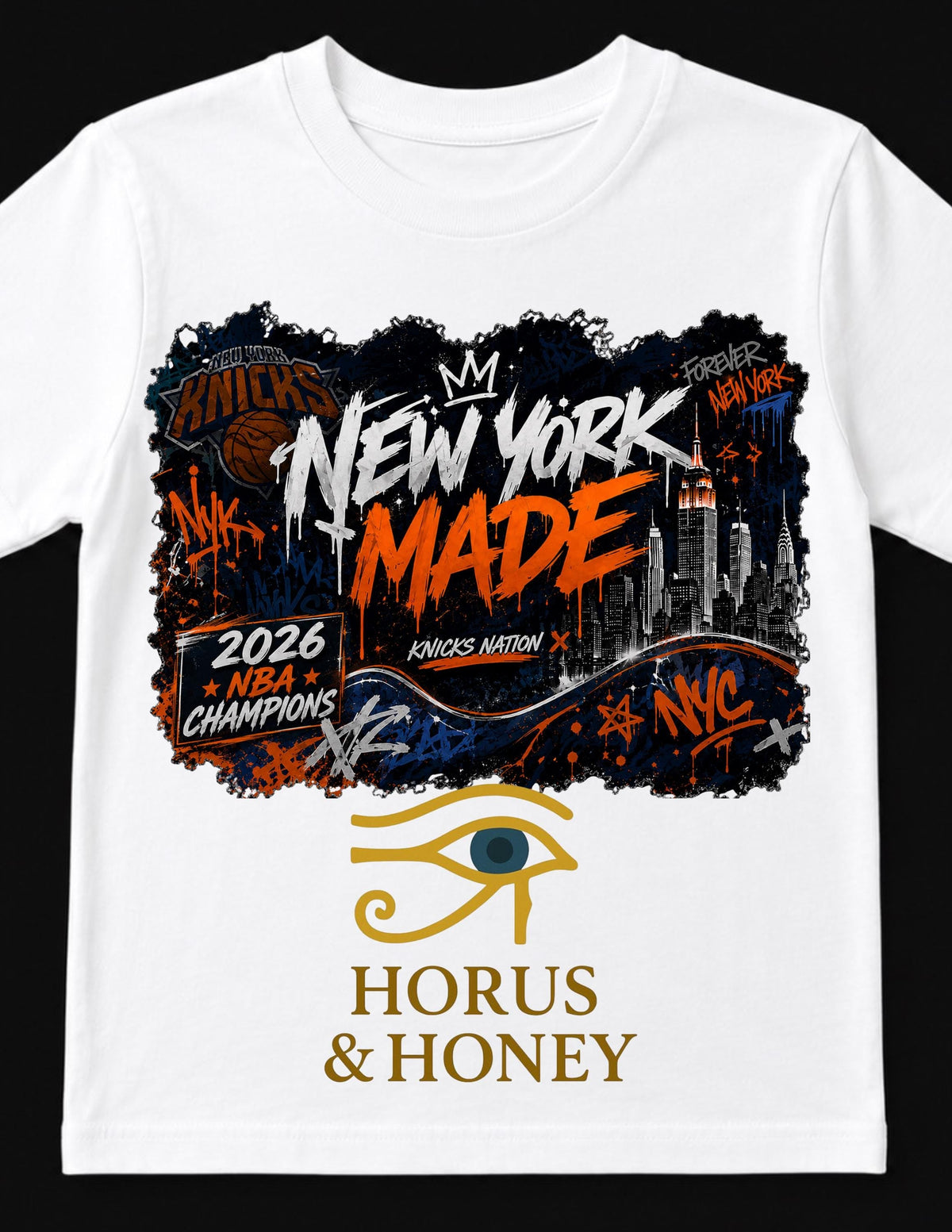 York Knicks 2026 Champions Knicks Fan Tee York Stand Nyc Basketball Bleed Blue Orange Playoff