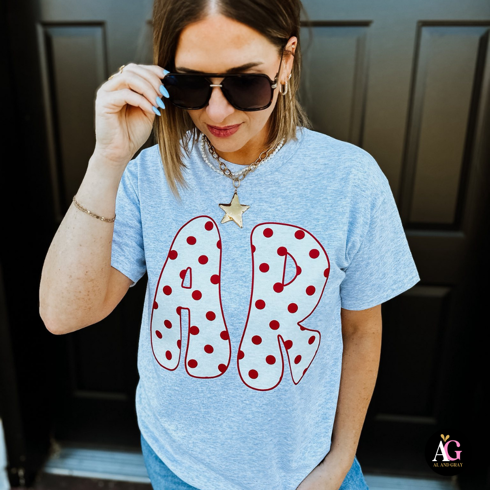 Custom Polka Dot State Unisex , , , Long Sleeve Tee