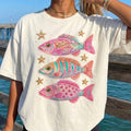 Coastal Fish Preppy Pink Beach Club Ocean Resort Graphic Tee Unisex , , , Long Sleeve Tee