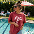 Jesus Smiley Graphic Tee Unisex , , , Long Sleeve Tee