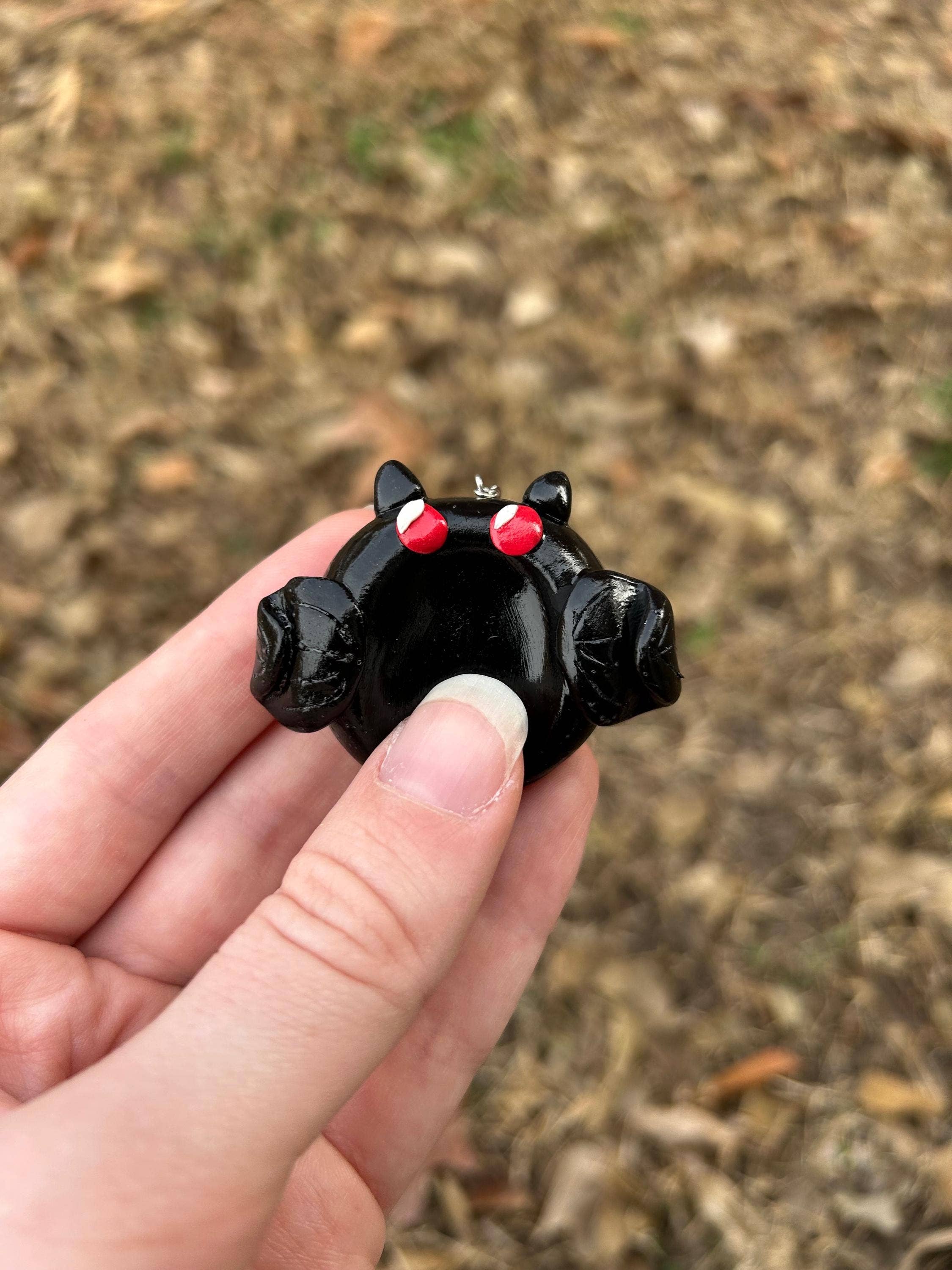 Mothman Polymer Clay Cryptic Worry Stone Unisex , , , Long Sleeve Tee