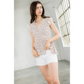 Blue Smocked Sleeveless Top with Delicate Print Detail Unisex , , , Long Sleeve Tee
