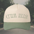Stay Wild Two-Tone Trucker Hat, Natural & Sage Green Unisex , , , Long Sleeve Tee