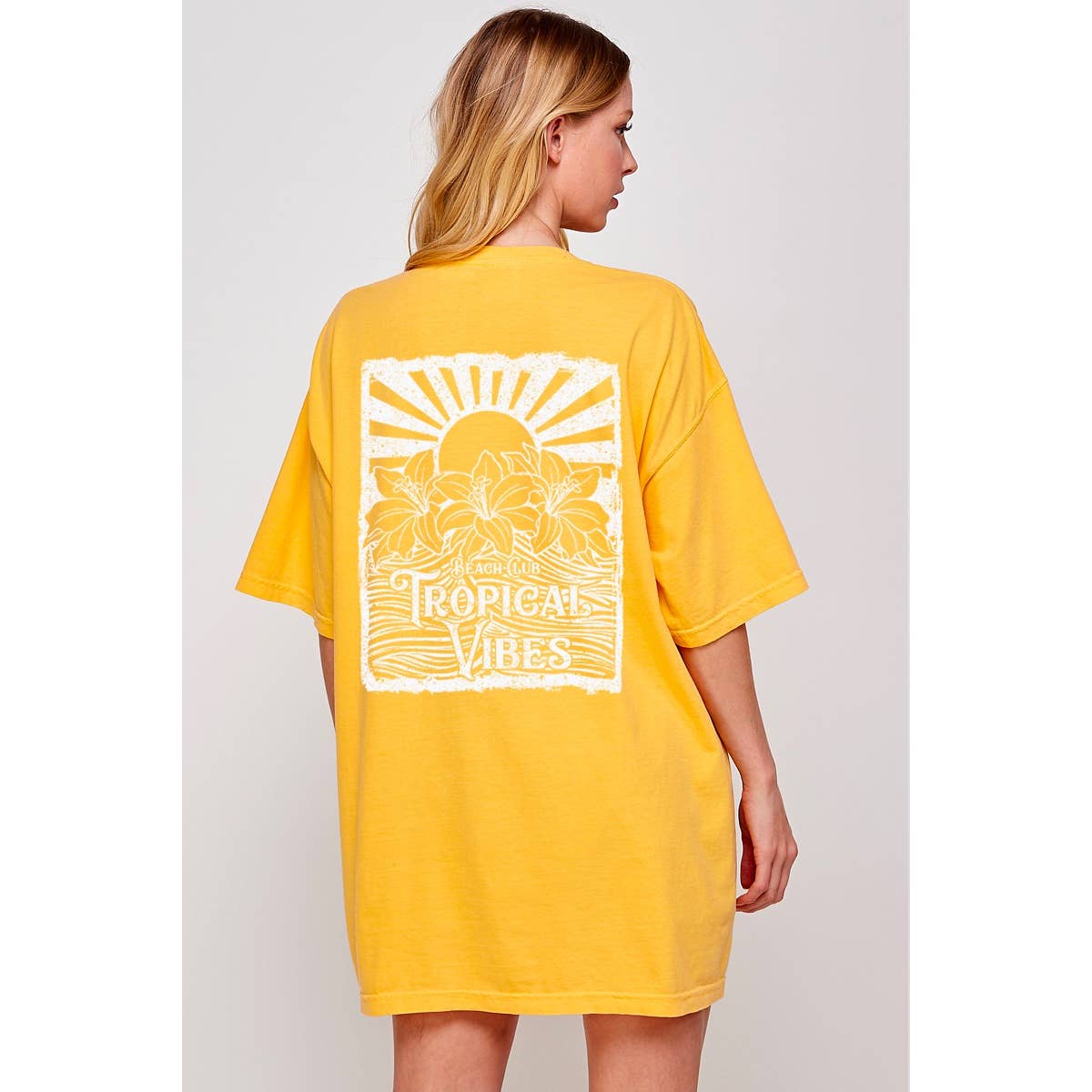 Tropical Vibes Vintage Graphic Oversized Tee Unisex , , , Long Sleeve Tee