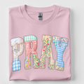 Faux Quilted Pray Unisex , , , Long Sleeve Tee