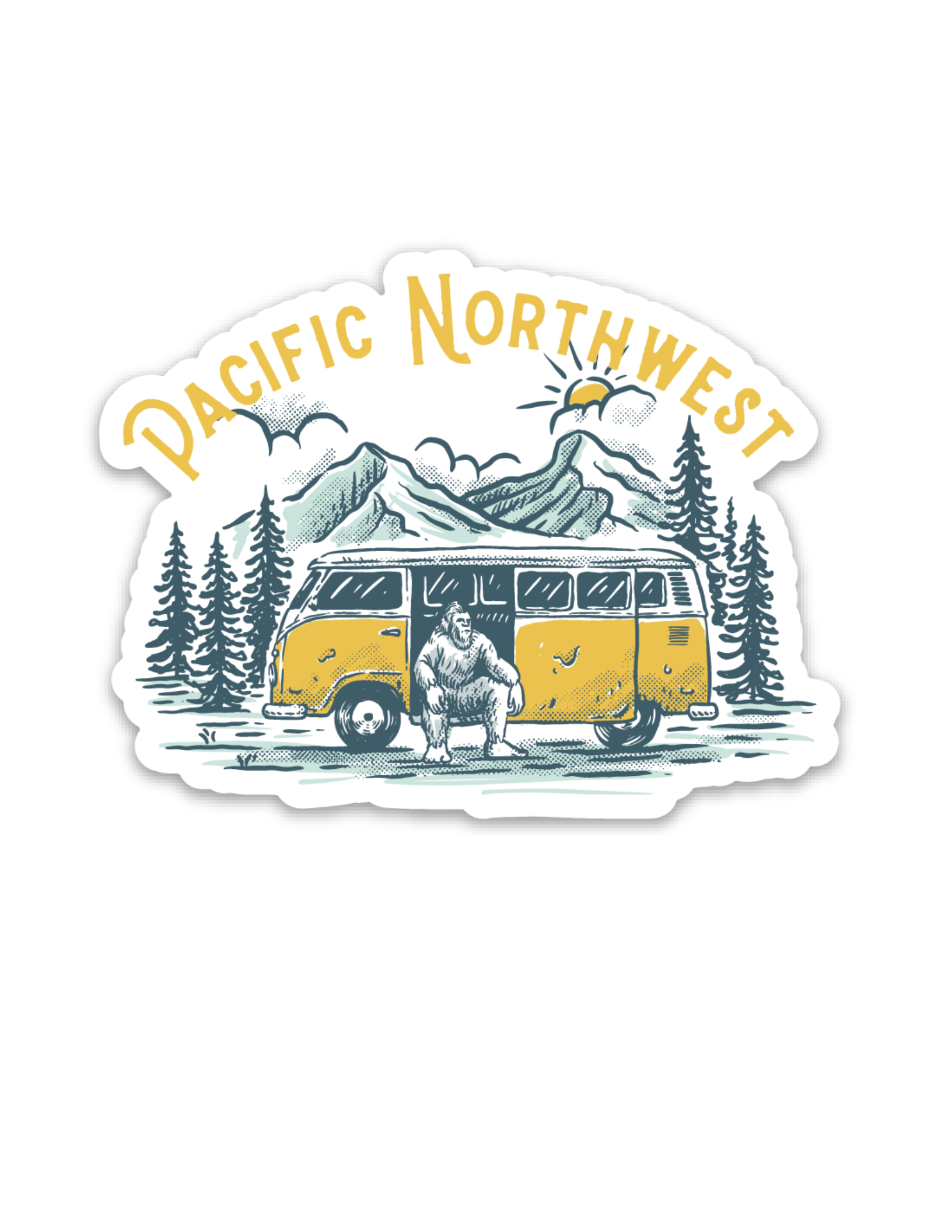 Sasquatch Bus Sticker Unisex , , , Long Sleeve Tee